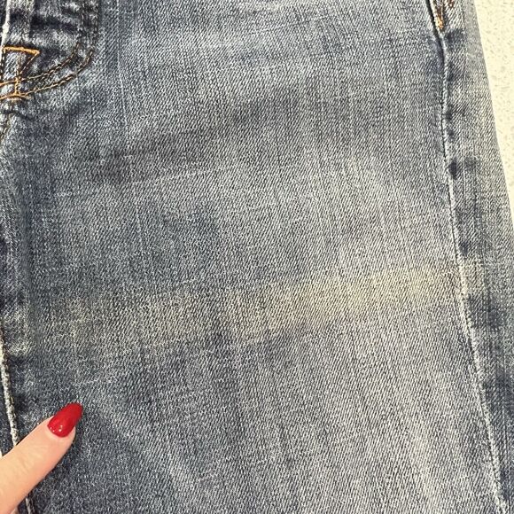 Vtg 7 For All Mankind 7FAM Size 28 Jeans Boy Cut Button Fly Low Rise Stretch - Picture 5 of 13